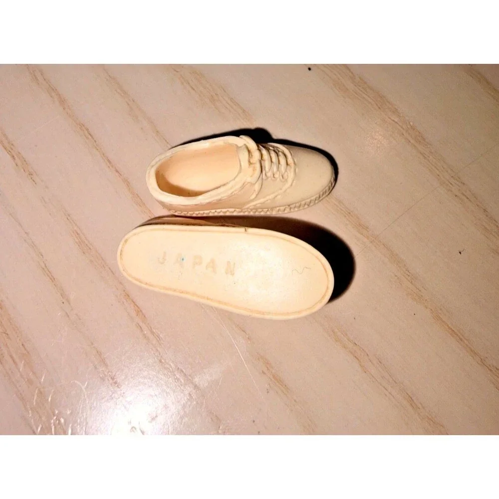 Vintage Barbie Francie Doll Shoes White Oxford Lace Up Tennis Japan 1960s